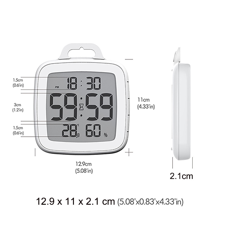 Multifunctional Waterproof Digital Clock LCD Bathroom Wall Clocks Temperature Humidity Countdown Shower Clock Wall Timer Clocks