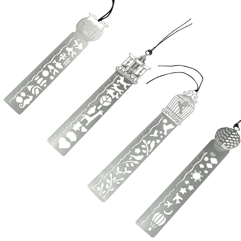 Metal lineal form bogmærke hul metal bogmærker papirvarer til kontorskole