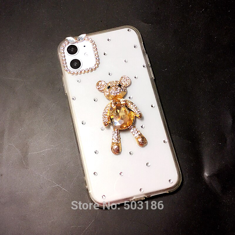 Diamant Beer Telefoon Case Voor Samsung Galaxy M11 M21 M30S M31 M31S M51 A10 A10E A20 A20S A20E Rhinestone Cover