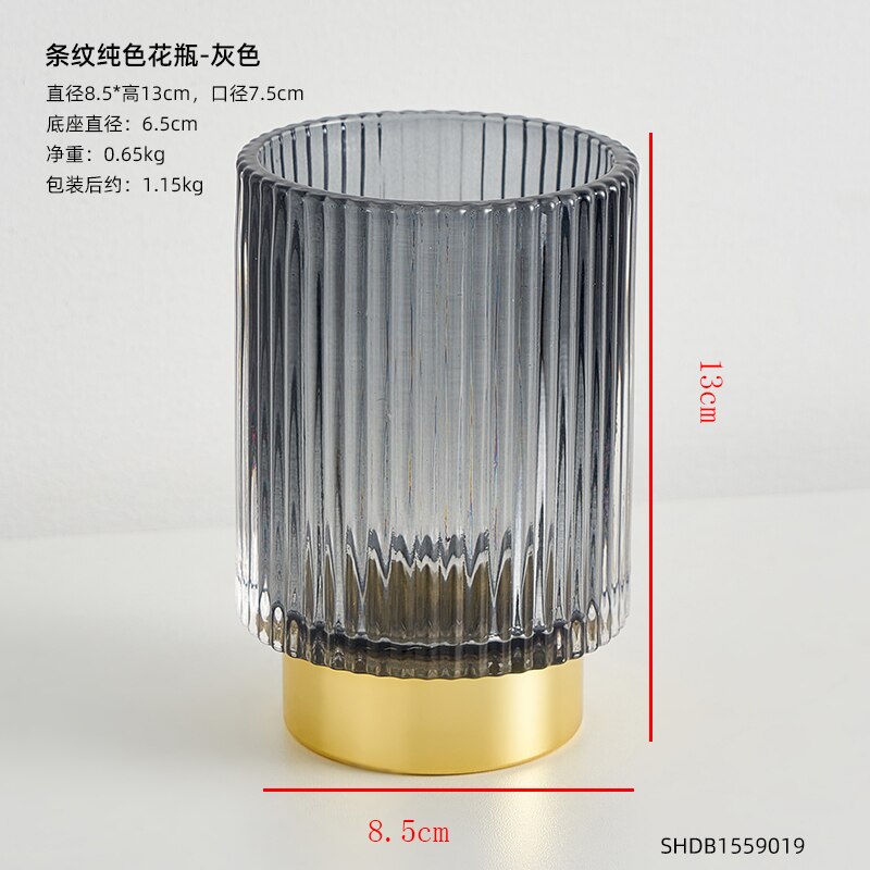 Glass Vase Office Art Flower Arrangement Vase Home Guest Coffee Table Desktop Decoration Home Decoration Glass Transparent Vase: A