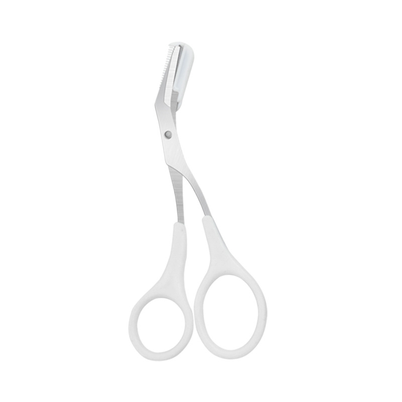 Recortador de cejas seguro, herramientas de maquillaje, tijeras de cejas de acero inoxidable con peine, afeitadora para depilación, herramientas de maquillaje para dar forma a las cejas: Cobre