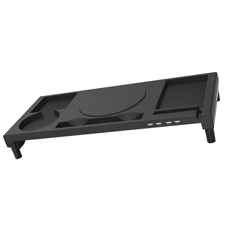 Desktop Monitor Notebook Laptop Stand Space Bar Non-slip Desk Riser with 4-ports USB charger for iMac MacBook Pro Air