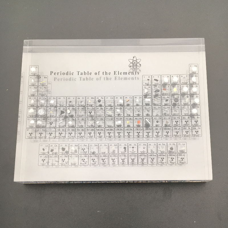 Acrylic Periodic Table Display With Real Elements Kids Teaching Birthday Teacher's Chemical Element craft Home Dec