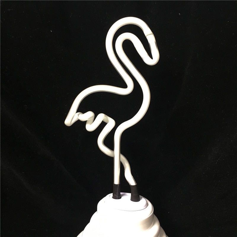 3d flamingo kaktus neonskylt ledrörlampa äkta glasrör neon retro belysningskraft  by 4x aaa batteri eller usb kabelbelysning