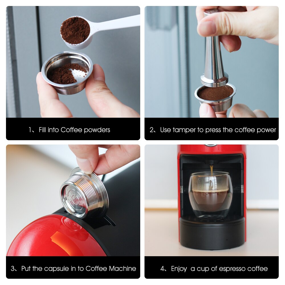 Reusable Coffee Capsule Cup for Lavazza Mio Stainless Steel Refillable Coffee Capsule
