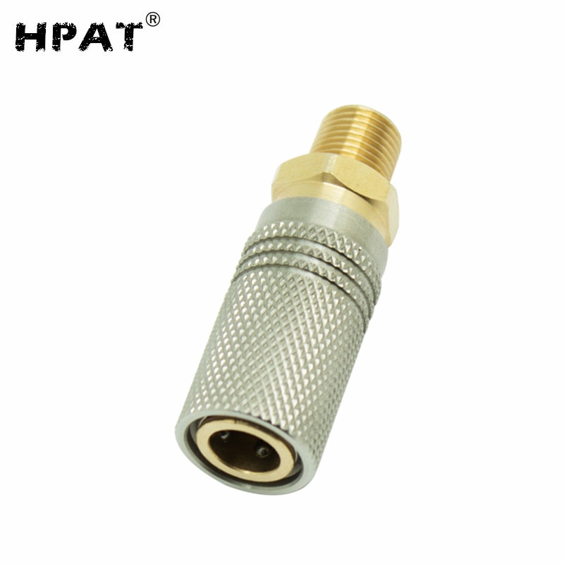 HPAT-acoplador rápido de enchufe 1/8NPT 1/8BSPP M10 * 1 rosca, estándar US C02 HPA, 2 unids/lote E