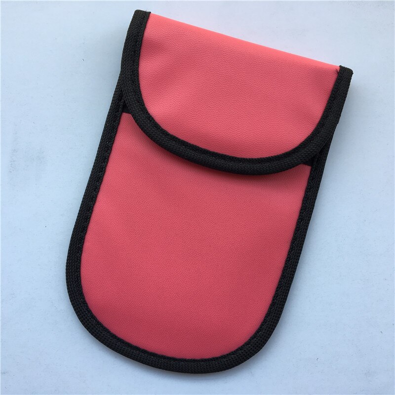 RFID Autosleutel Portemonnee Afstandsbediening Afscherming Sleutelhouder Pu Lederen Anti Rfid Blocking Sleutel Tas Anti-diefstal Afscherming protector: Roze