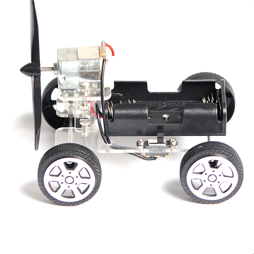 DIY juguete de cuerda de viento coche para montar Juguetes de energía eólica Robot de Motor automático intelectual de la ciencia de juguete educativo para niños