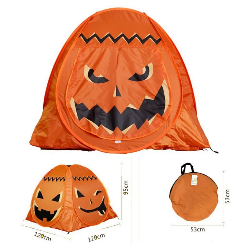 Tents Halloween Play Tent Kids Pumpkin Face Printed Folding Interactive Toy Indoor Outdoor Camping Fishing Accessories: Default Title