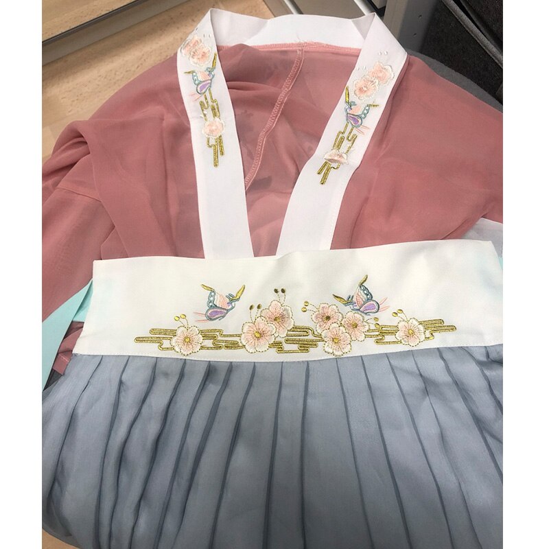 Vrouwen hanfu chinese nationale danskostuum volkskleding zangers podiumkleding oosterse optreden festivaloutfit 3 stuks pak  dc1827