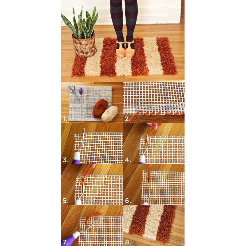 100 x 150cm tomt tæppe tilslutning mesh lærred låse krog tæppe gør tæppe gobelin diy kit værktøj til broderi håndværk dekoration