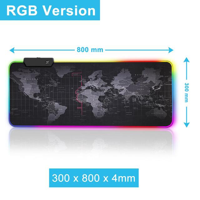 Gaming Mouse Pad RGB Large Mouse Pad Gamer Big Mouse Mat Computer Mousepad Led Backlight XXL Surface Mause Pad Keyboard Desk Mat: RGB 300 x 800 x 4 mm