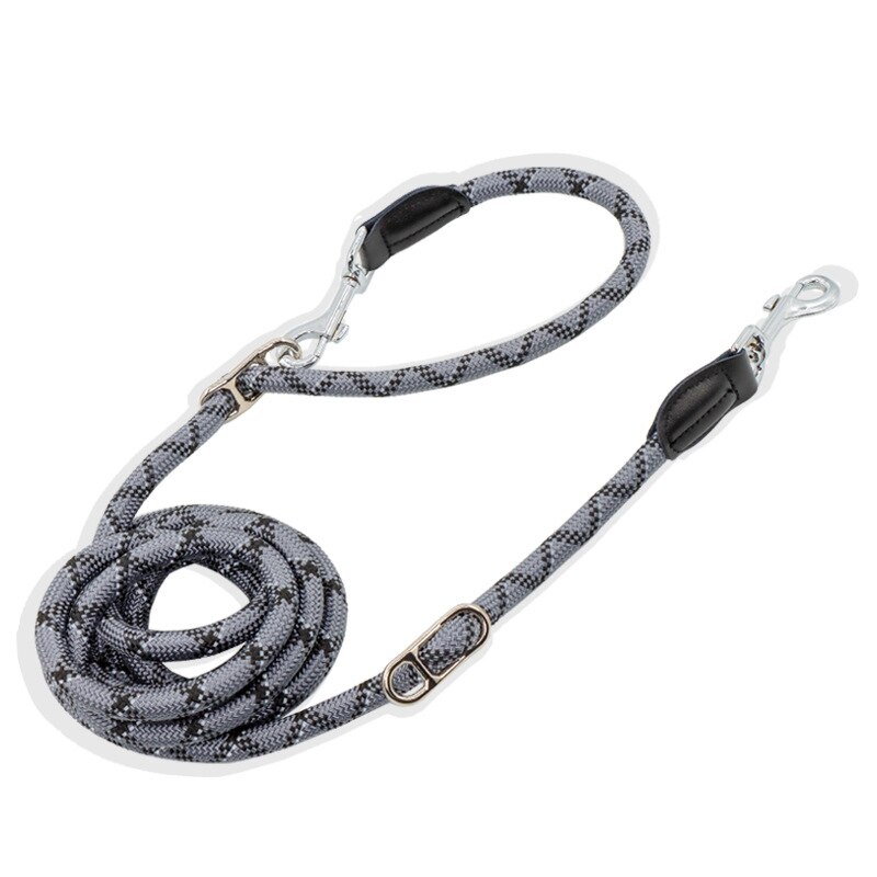 2.6m handsfree hundebånd til løping multifunksjonell hundetrening bånd nylon dobbel bånd til små valp &amp; butikk hunder: Grå / M  2.6 mx 1cm