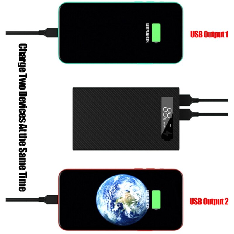 Detachable LCD Display DIY 5x18650 Battery Case Power Bank Shell Portable External Box without Battery Powerbank Protector