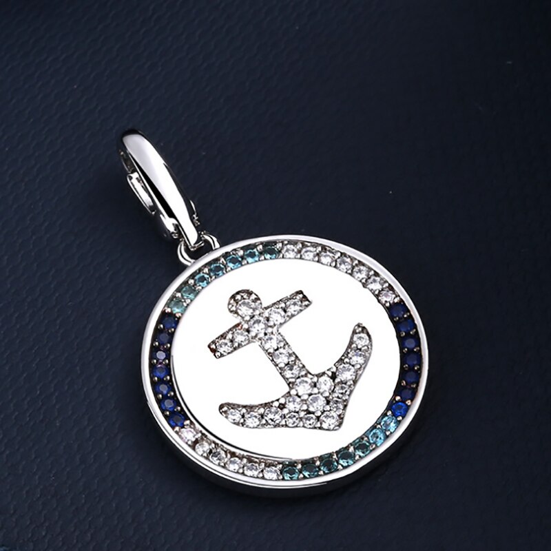 A home live product blue compass anchor buckle pendant female diy collocation jewelry pendant
