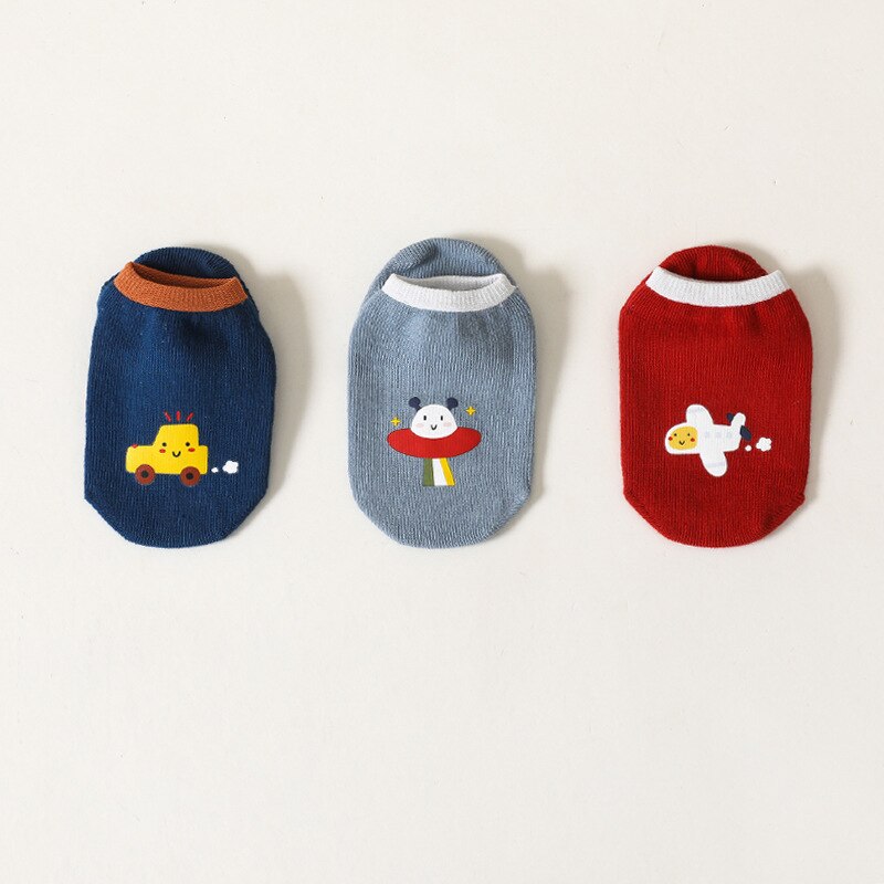 3Pairs/lot Summer Baby Boys Girls Socks Non-Slip Cotton Cartoon Pattern Casual Newborn Short Floor Socks Age For 0-24M 2022