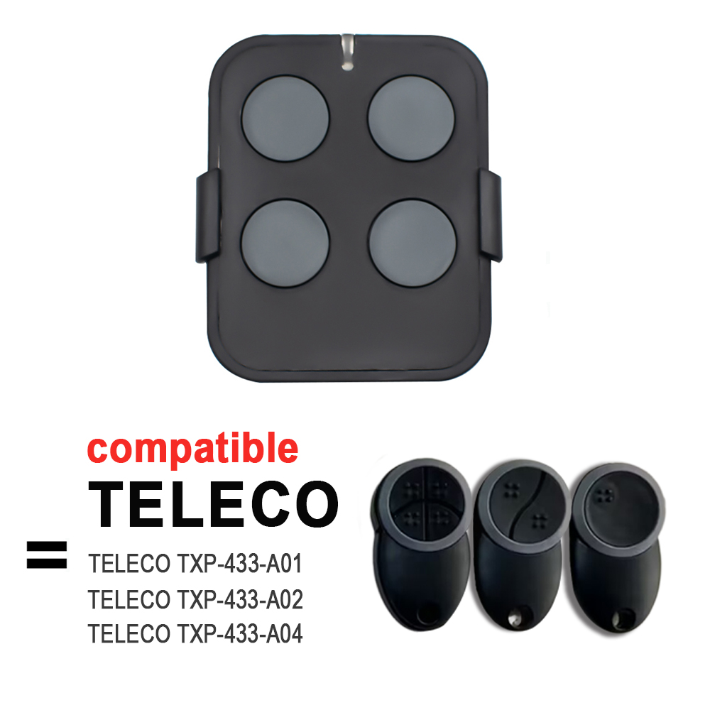 TELECO TXP-433-A01 TXP-433-A02 TXP-433-A04 télécommande de porte de Garage 433.92MHz émetteur de Code roulant porte-clés