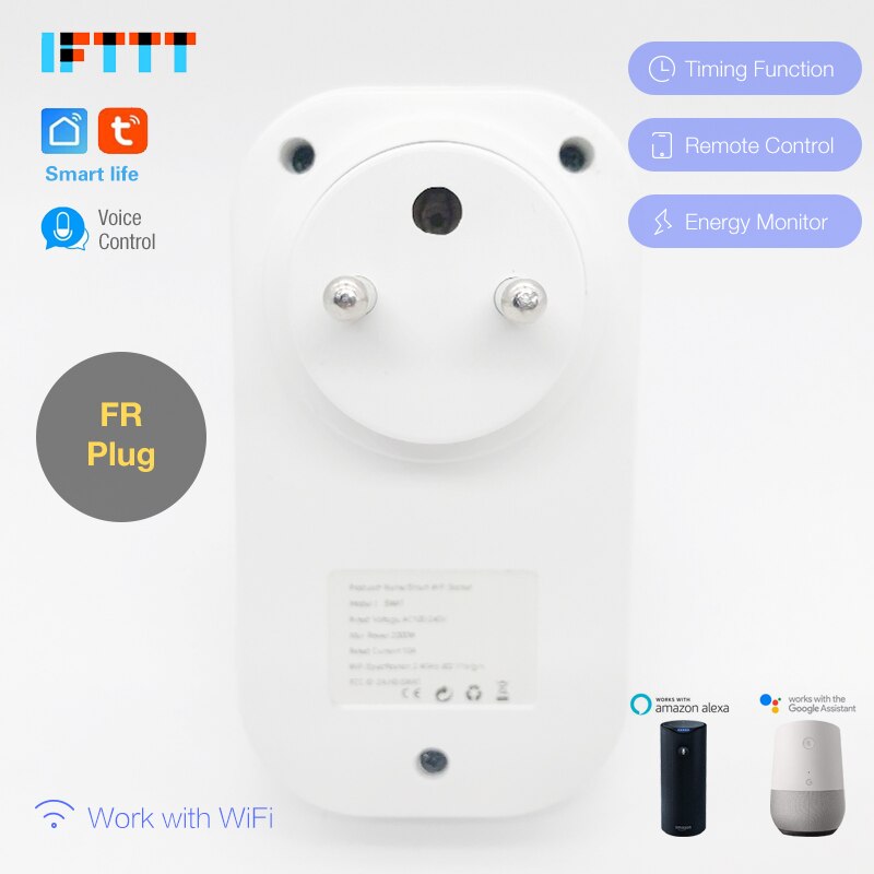 WIFI Clever Frankreich Stecker Energie Monitor 16A FR Clever Buchse Drahtlose Auslauf Stimme Steuer Arbeit mit Alexa Google hause