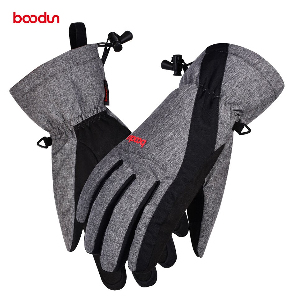 Boodun-luvas térmicas de ski, luvas impermeáveis com função de toque de neve, snowboard, quentes, móvel de neve, luvas masculinas e femininas