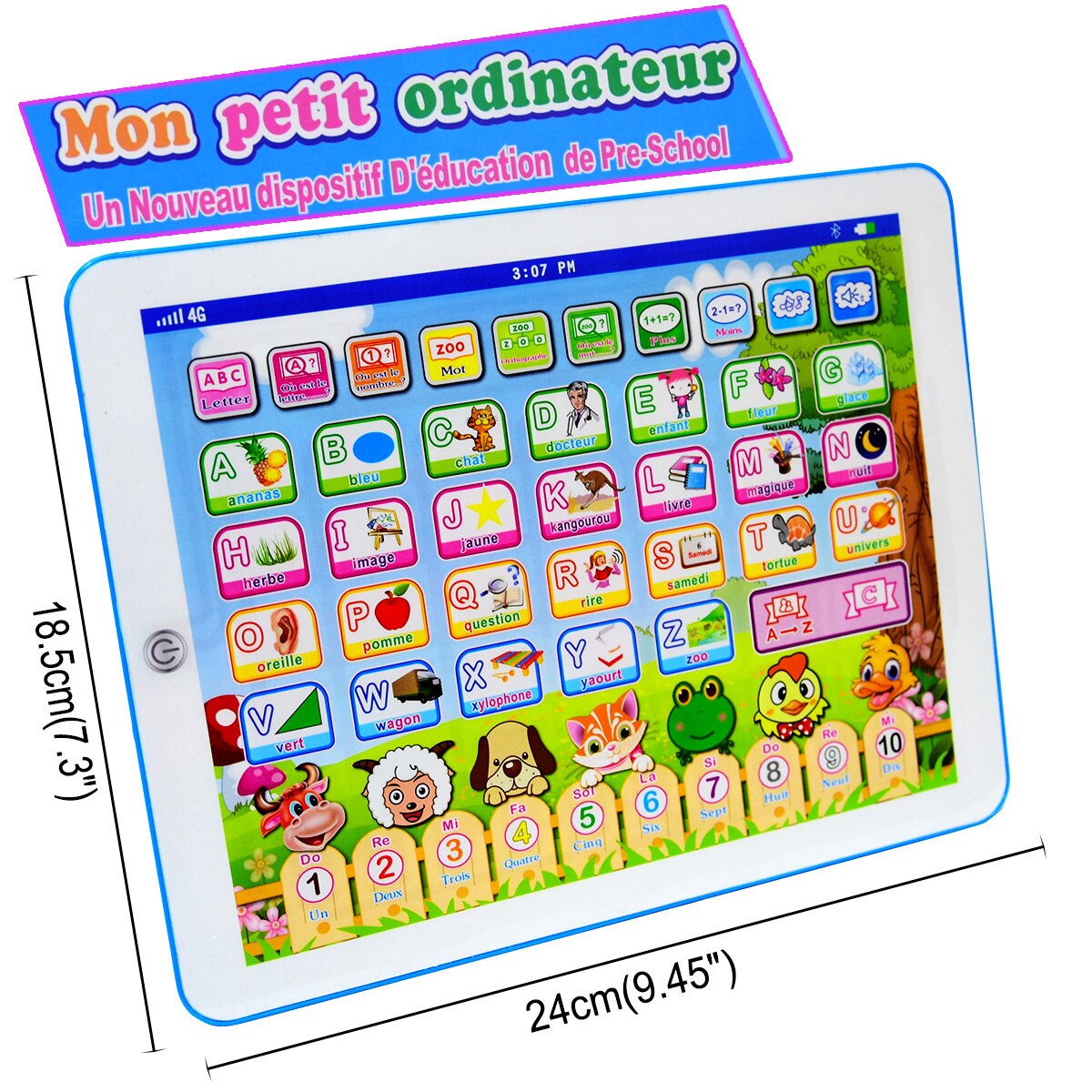 French English Early Childhood Learning Machine Computer Teach Alphabet Education Machine Tablet Poster Chart Toy for Kid: 2
