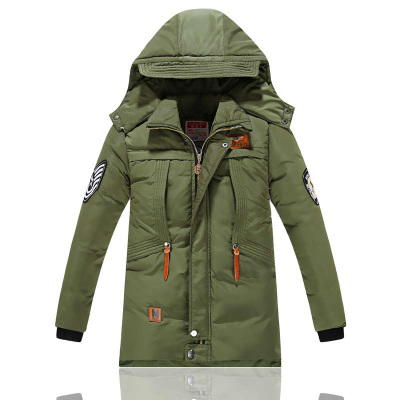 Chaqueta de invierno para chico de poliéster, abrigo grueso de algodón a la , versión coreana, ropa informal ajustada,: Army Green / 10