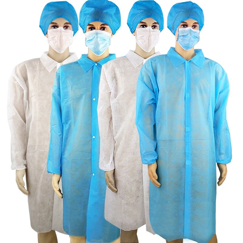 Monos impermeables no tejidos a prueba de polvo ropa de trabajo de fábrica para mujer traje de trabajo lavable de talla grande protección para ropa