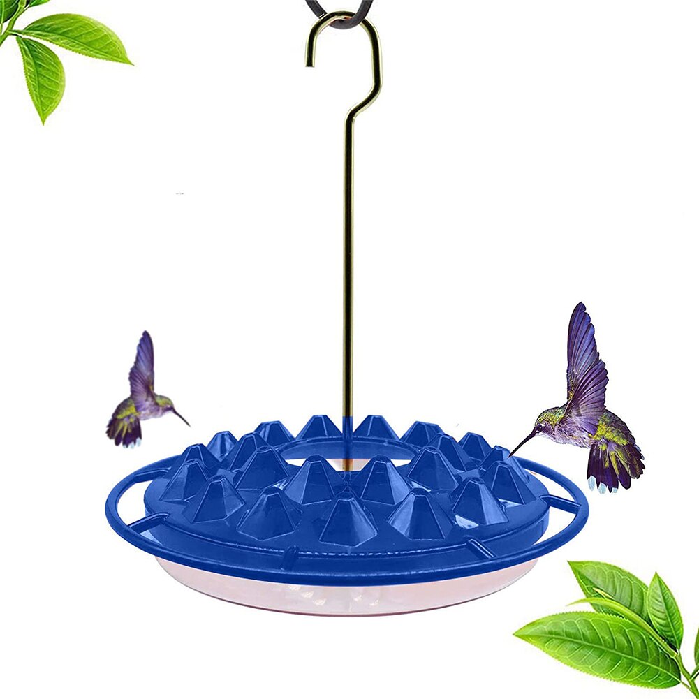 Hanging Hummingbird Feeder Outdoor Garden Bird Feeder Drinker Transparent Mason Jar Flower Decoration Birds Accessories Supplies: Blue