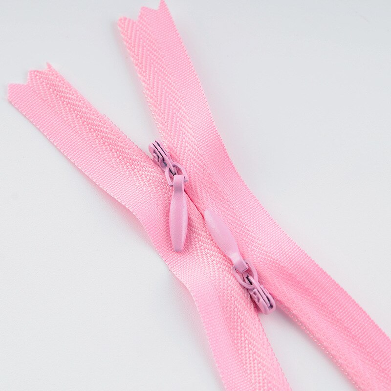 Usynlige glidelåser med to hoder for å sy ammingsklær glidelås til plagg nr. . 3 nylonduk myk babyfôring  iq001: Rosa 60cm