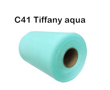 Tissu Tutu bobine de Tulle coloré 6 pouces x 100 Yards, jupe Tutu, nœud pour fête de mariage, artisanat: tiffany aqua C41
