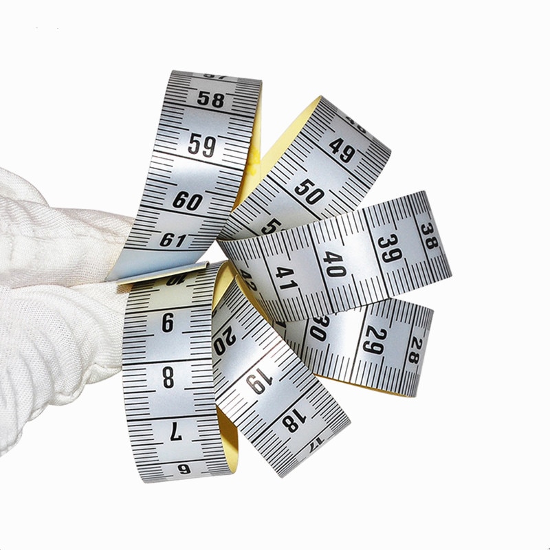 Samoprzylepna metryczny naklejka taśma miernicza linijka robić maszyny robić szycia taśma miernicza srebrny lepki skala naklejka 150/100/61/30cm