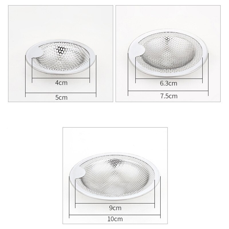 1 pièces en acier inoxydable évier crépine douche plancher Drain salle de bain bouchon piège capteur de cheveux cuisine évier filtre couverture de sol Drainage