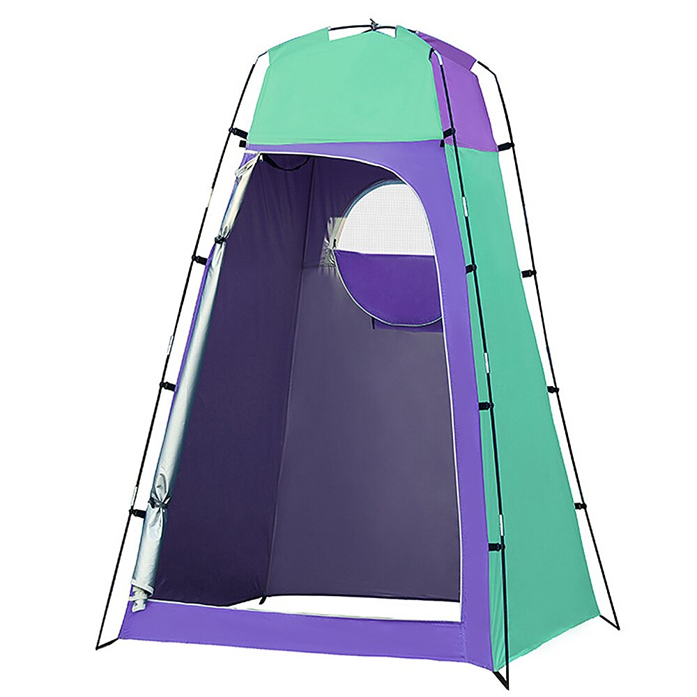 Portable Outdoor Shower Bath Tents Changing Fitting Room Tent Shelter Camping Beach Privacy Toilet Tents WC Photography Tent: Purple Green