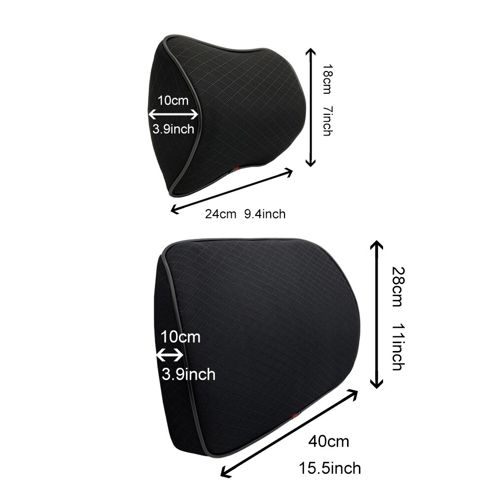 Suporte lombar de apoio para costas de carro, almofada universal de espuma de memória padrão para o assento de carro para escritório