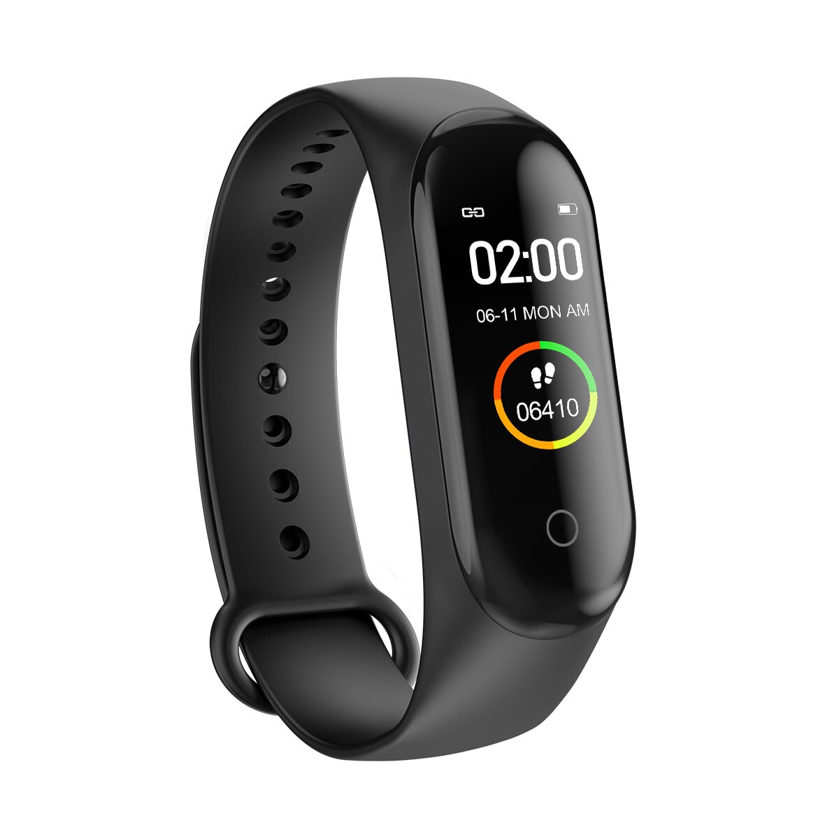 M4 slimme polsbandjes, bloeddrukmeter, hartslagmeter/stappenteller, sportarmband, gezondheids- en fitnessarmband, polsbandjes: Zwart
