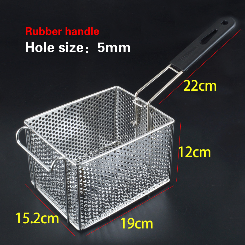 Stainless steel frying basket net French fries basket frying frame square oil control filter frying basket dense frying screen: Gold