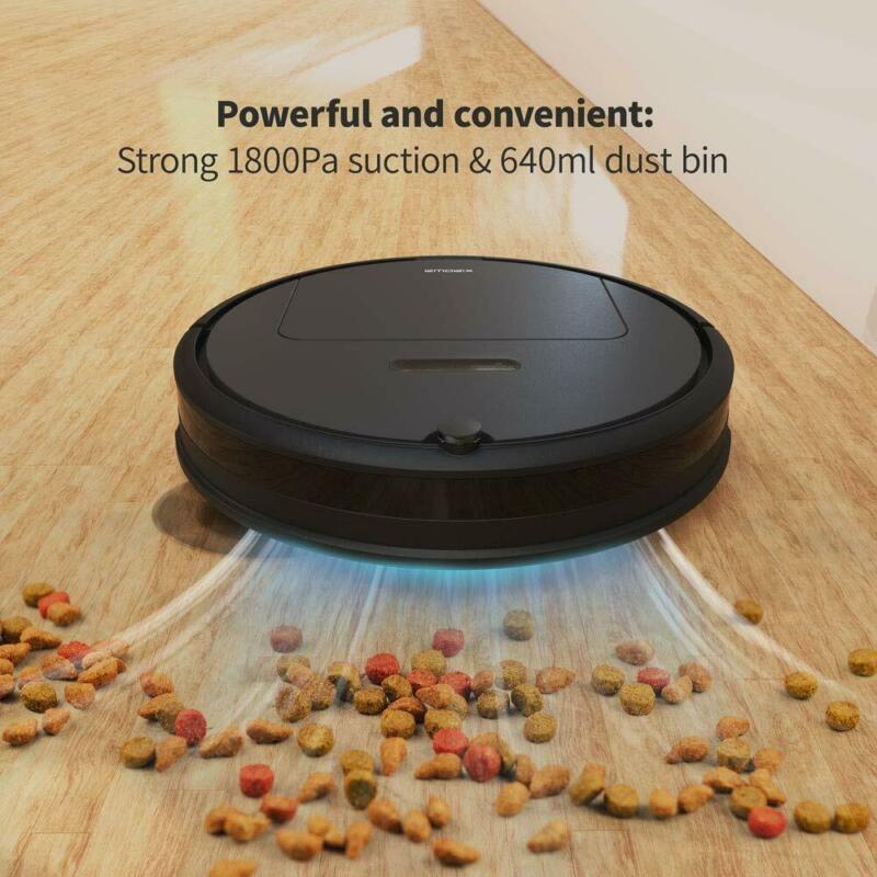 Robot Vacuum Cleaner Super-Thin Quiet Max Power Suction Good for Pet Hair, Carpets, Hard Floors, Self-Charging