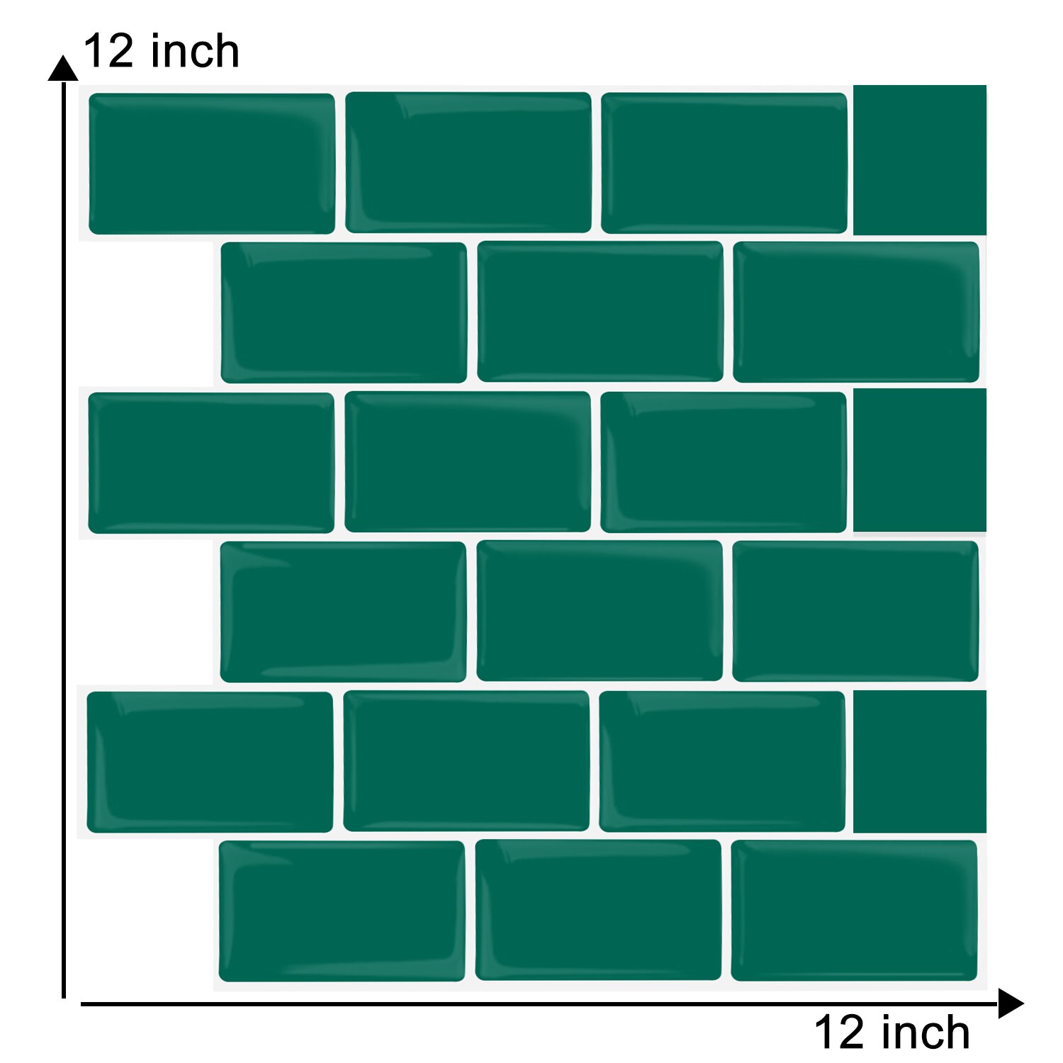 1.2mm Subway Wall Sticker 3d Effect Self-Adhesive Wate Oblong Strong Adhesive Wall Sticker Kitchen DIY Wall Tiles: T80044
