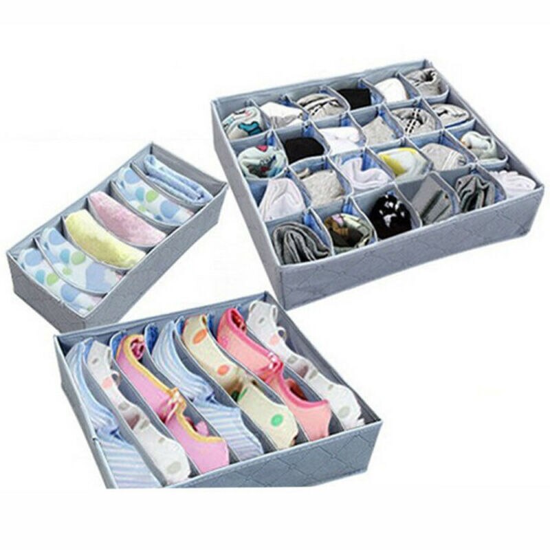 Storage Drawer 3 Pack Drawer Divider Closet Underwear Socks Tie Box Organizer Container Storage