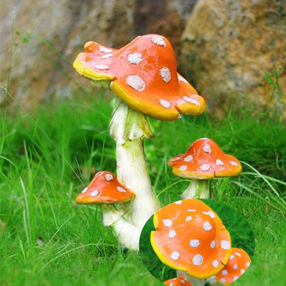 1pc svampe paddehatte figurer harpiks miniature håndværk gør-det-selv ornament fe have ornament dekoration terrarium dukkehus indretning