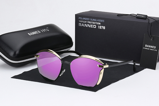 BANNED 1976 Luxury Women Sunglasses Round Ladies Vintage Retro Brand Oversized Female Sun Glasses oculos gafas: purple