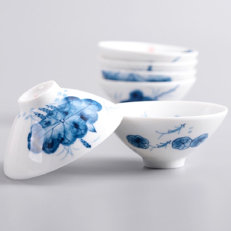2 Teile/satz Chinesische Hand Bemalt Keramik Teetasse Haushalt Meister Tee Schüssel Einzigen Tasse Getränk Handgemachte Tee-einstellen Kegel Teetassen