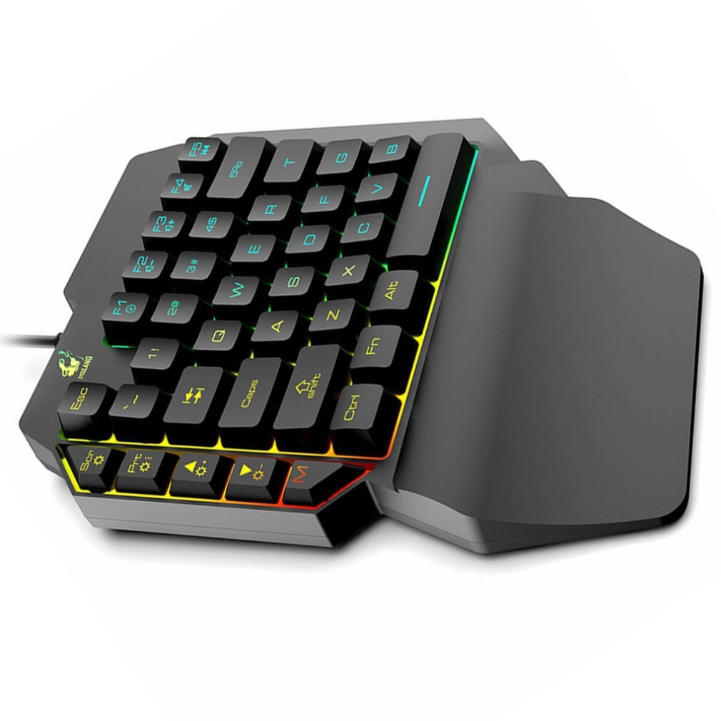 Waterproof Left Hand Colorful One-Handed Keyboard God Throne Left Hand Mechanical Feel Game Keyboard