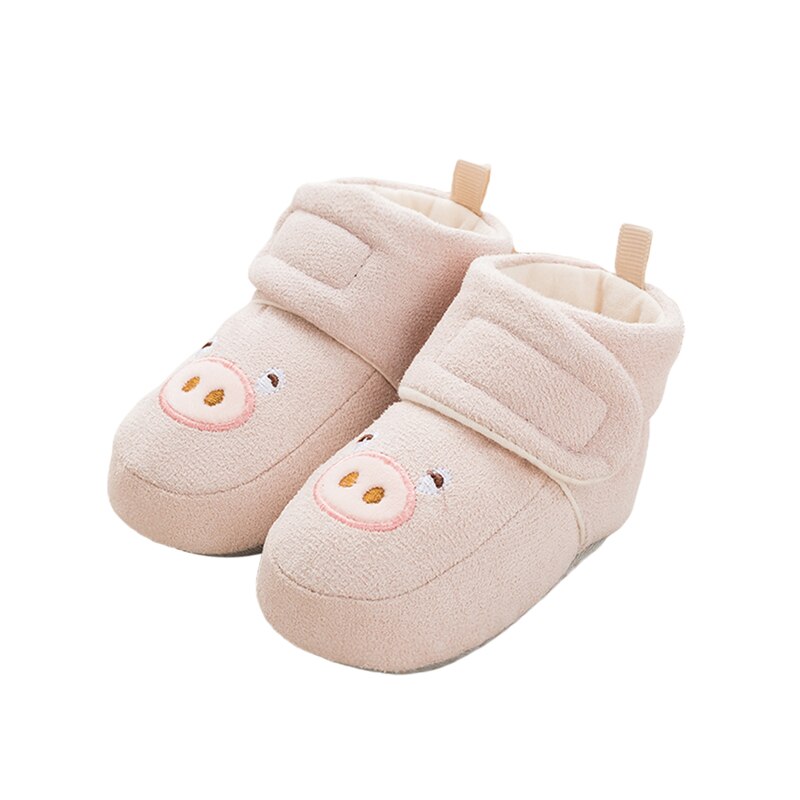 Baby antislip sneaker wandelen zachte zool ademend verjaardag pluche borduurwerk varken cartoon laarzen