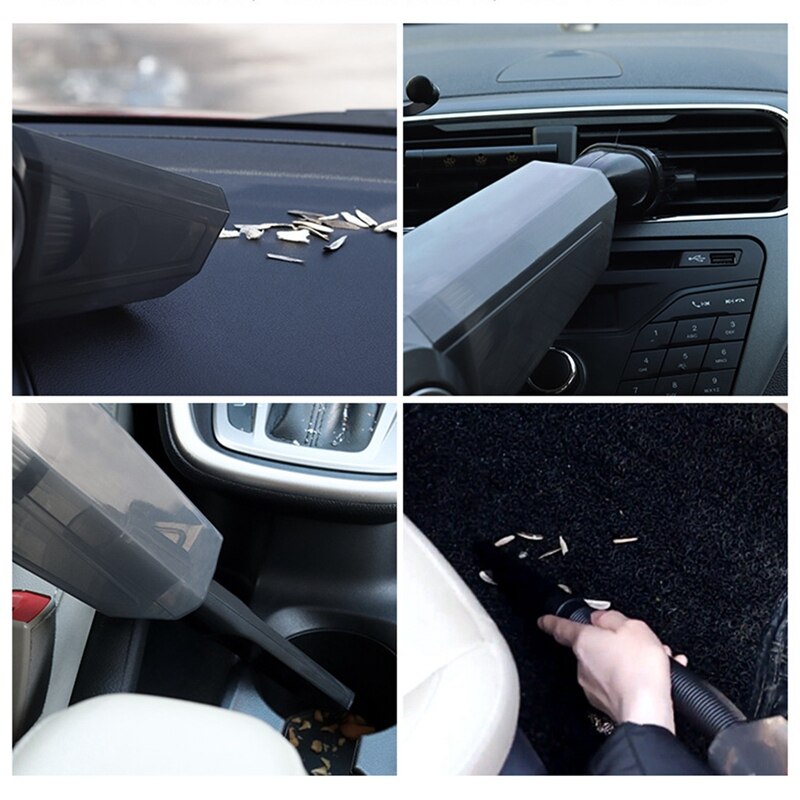 4 in 1 draagbare autostofzuiger met luchtcompressor led-lampje 120w nat- en droogzuiger stofzuiger