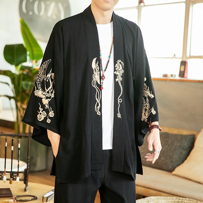 Japanese Dragon Kimono Traditional Japanese Kimonos Cardigan Kimono Men Yukata Men Japanese Male Kimono Streetwear Haori 10792