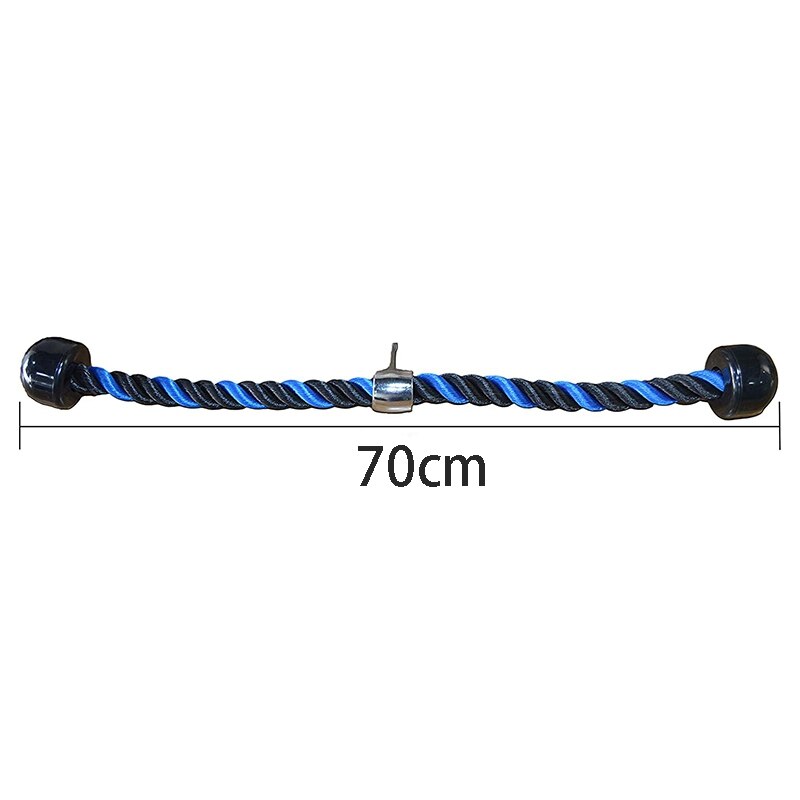 27.5 Inch Kabel Touw Attachment Zwart En Blauw Nylon Gevlochten Tricep Rope Druk Kabel Triceps Pushdown