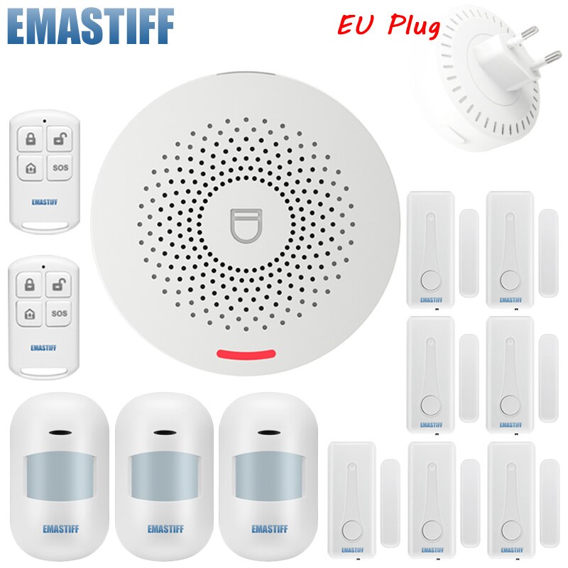 Tuya smart Wifi Home Burglar Alarm System 433MHz Wireless Siren Home Alarm Smart Life / Tuyasmart / Alexa /Google Home APP: W5B372
