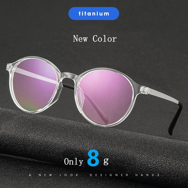 Męskie i damskie okrągłe okulary Retro rama Ultralight Titanium Alloy okulary dla osób z krótkowzrocznością okulary korekcyjne optyczne ramki 3050