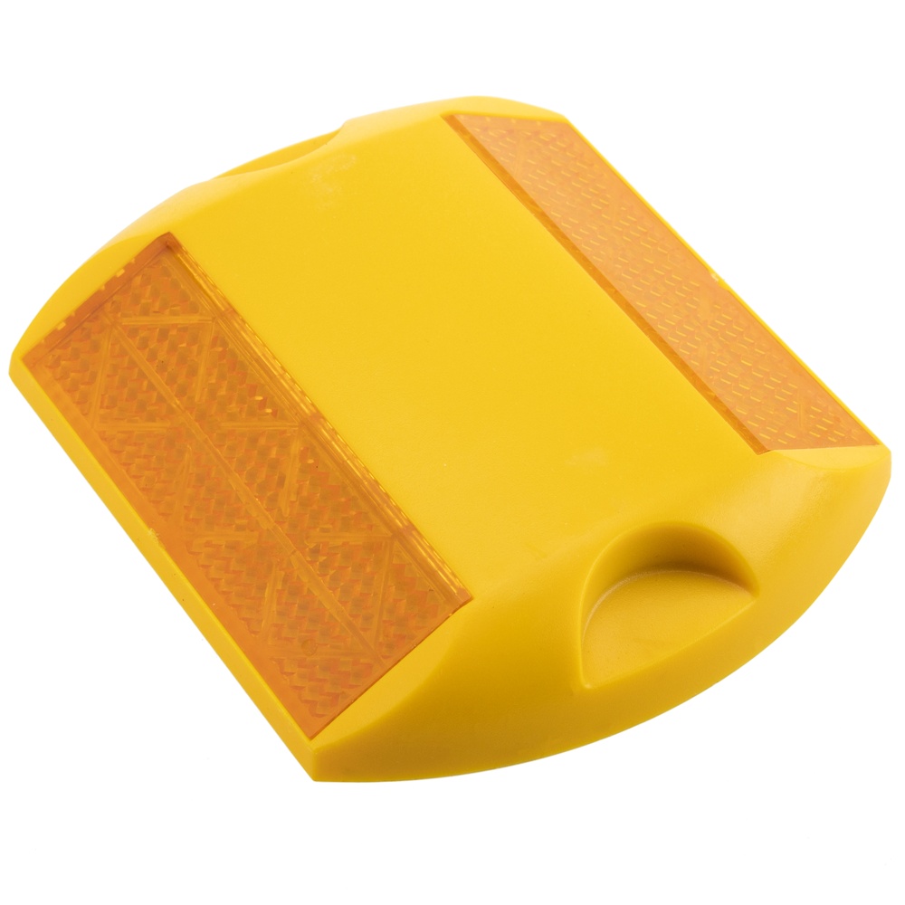 PrimeMatik - Reflector de carretera de 103 x 87 mm. Captafaros para suelo de plástico amarillo