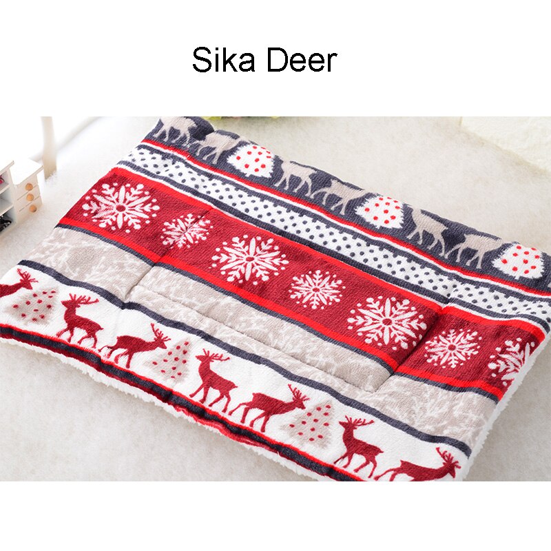 Winterwarm groot zacht bedrukt flanel katoenen matras hond kat huisdier mat bed pad zelfverwarmend tapijt thermisch wasbaar kussen
